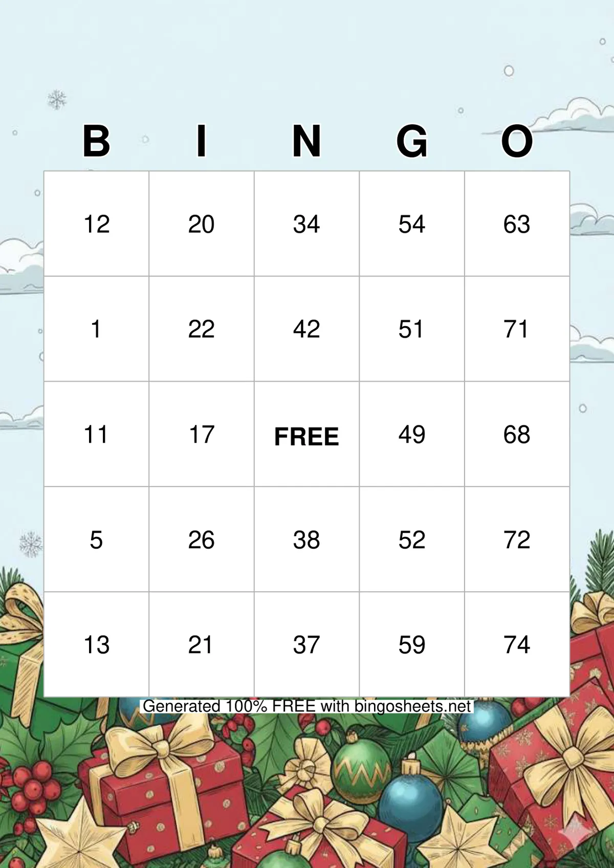 Fröhliche Weihnacht überall: Weihnachtsbingo zum Ausdrucken