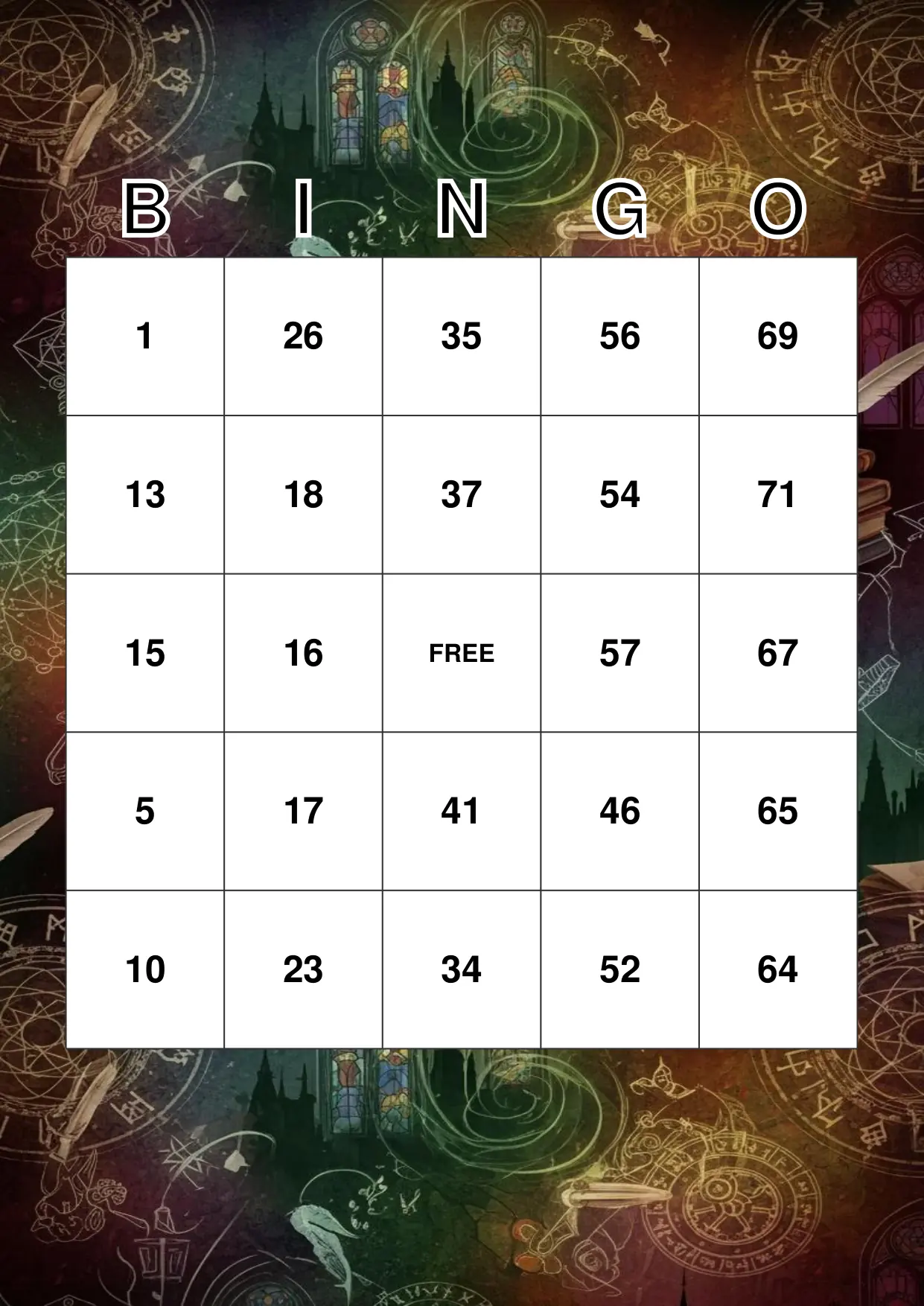Harry Potter Bingo: A Magical Movie Marathon