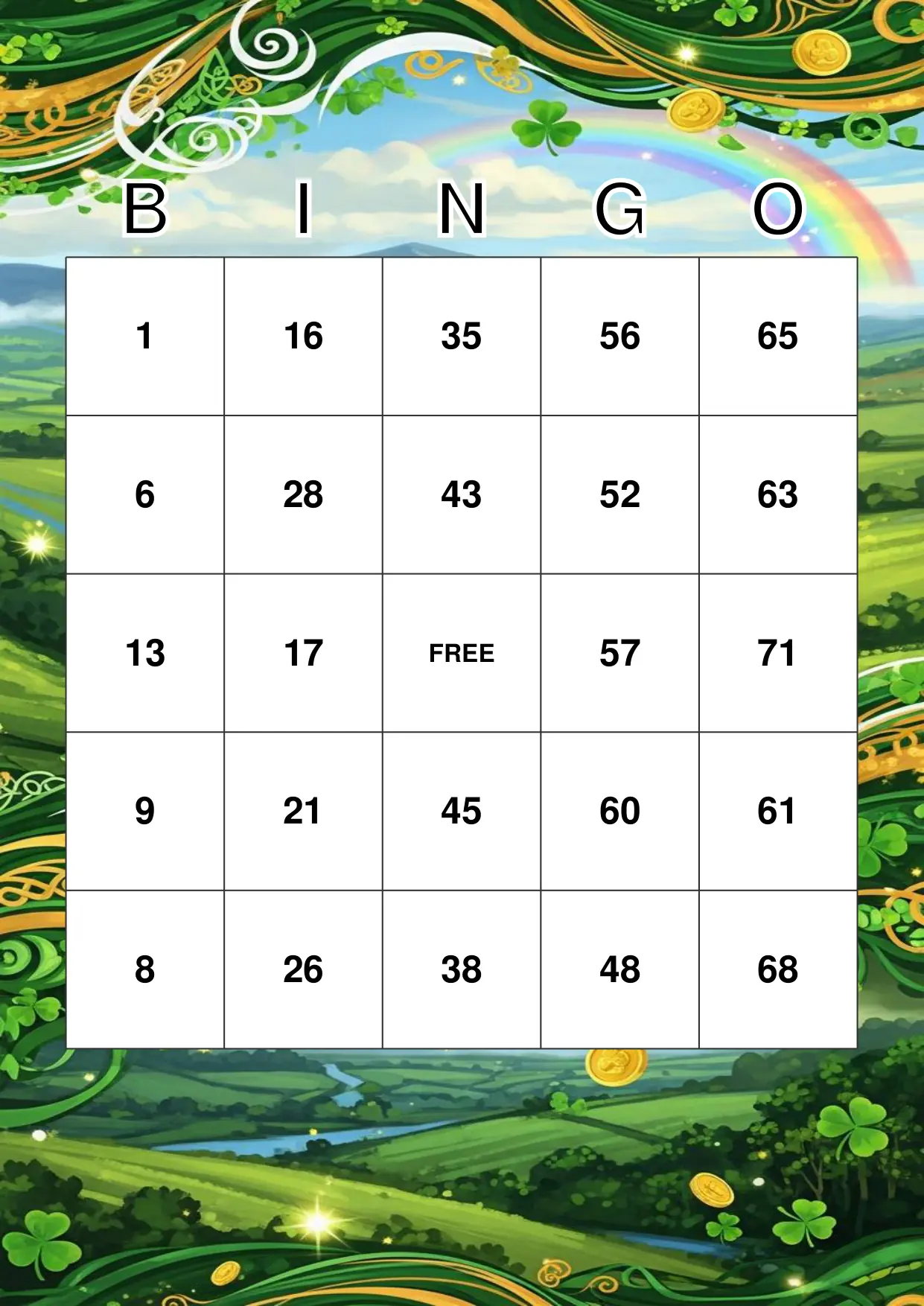 Irish St. Patrick's Day Bingo: Luck of the Irish