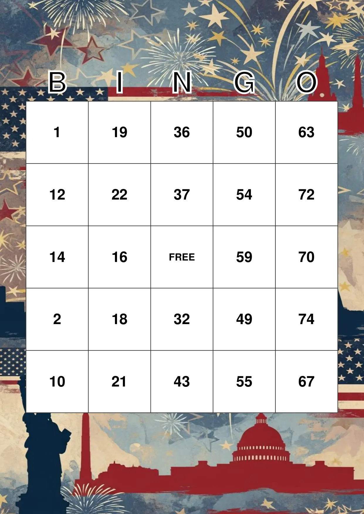 USA Patriotic Bingo: The Ultimate 4th of July Game